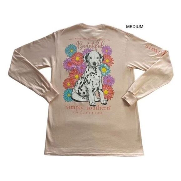 SIMPLY SOUTHERN Jr M What Makes You Different Makes You Beautiful Dalmation Tee - Picture 1 of 10